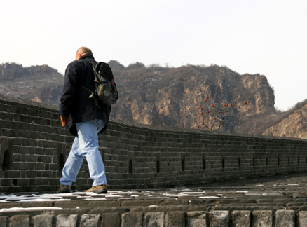 On the wall, Beijing Hikers Huangyaguan Great Wall hike, 2009-11-18