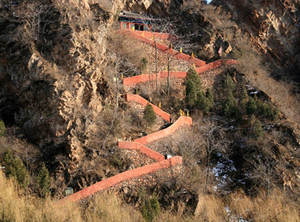 Temple on the hillside, Beijing Hikers Huangyaguan Great Wall hike, 2009-11-18