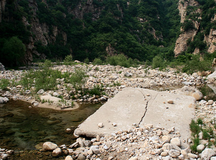 Washed out bridge, Beijing Hikers Great Flood hike, 2010-06-06