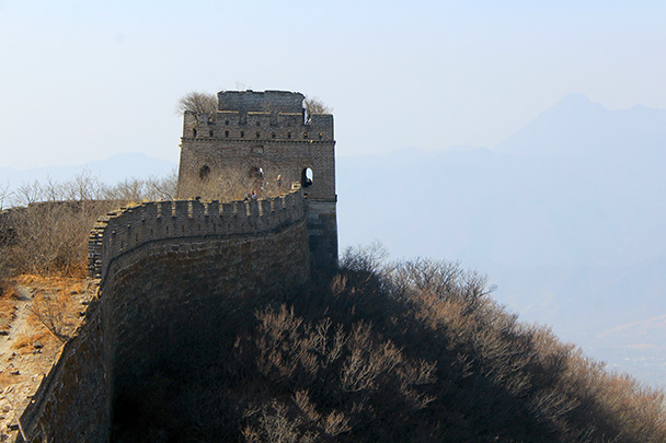 Looking back towards a large tower - Chinese Knot Great Wall, 2018/03/10