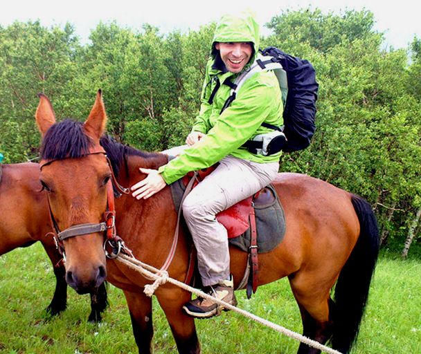 On horse back, Beijing Hikers Bashang Grasslands, 2013/06/21