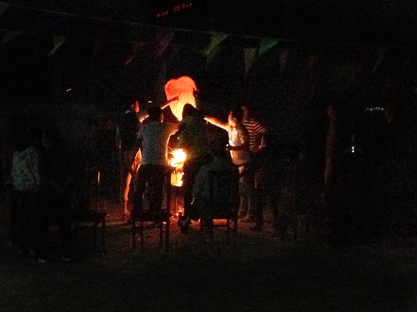 We had a bonfire, and also sent off some floating lanterns - Bashang Grasslands trip, 2014/06