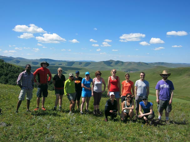 A photo of the hiking team - Bashang Grasslands trip, August 2014