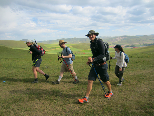 Starting off on the Sunday hike - Bashang Grasslands trip, August 2014