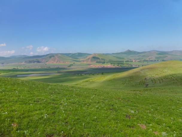 Looking back towards our starting point in the valley - Bashang Grasslands, Hebei Province, 2015/06