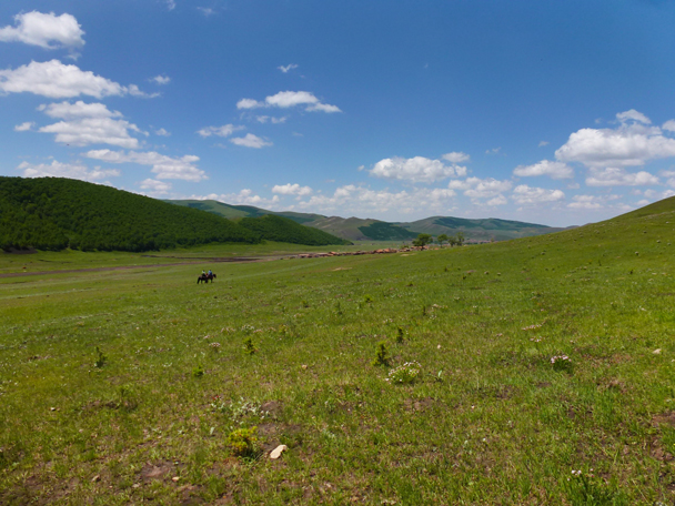 Two riders in the distance - Bashang Grasslands, Hebei Province, 2015/06