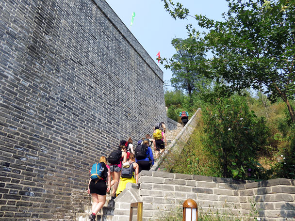 We hiked to the recently renovated North Gate of Gubeikou - Camping at the Gubeikou Great Wall, 2015/10
