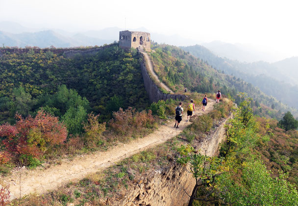 We hiked up to our regular snack break tower - Camping at the Gubeikou Great Wall, 2015/10