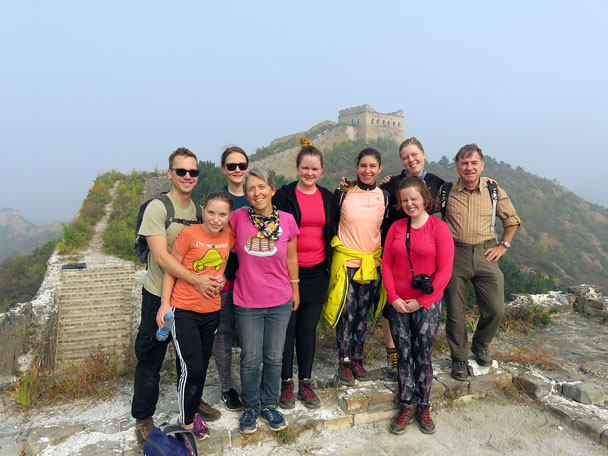 A group photo of our hikers at Jinshanling - Camping at the Gubeikou Great Wall, 2015/10