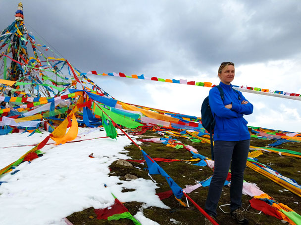 We hiked up Laji Mountain to where all the prayer flags were - Qinghai Lake, Kumbum Monastery, and the Gangshika Snow Mountain, Qinghai Province, 2017/05