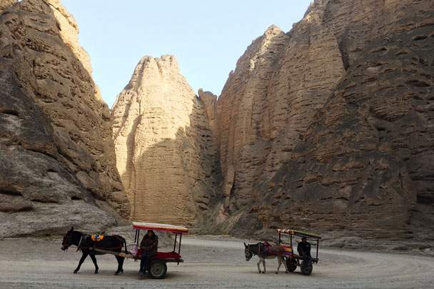 These carts would be our ride out - Lanzhou Danxia Landform, Yellow River, and Bingling Temple, 2017/12