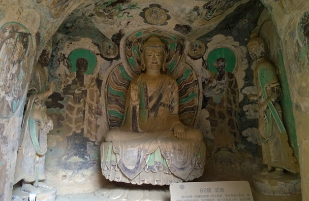 Statues and murals. Scholars are able to put a rough date on the construction period by the different styles of artwork - Lanzhou Danxia Landform, Yellow River, and Bingling Temple, 2017/12