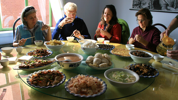 A meal at a small restaurant, including the famous Ants Omelette