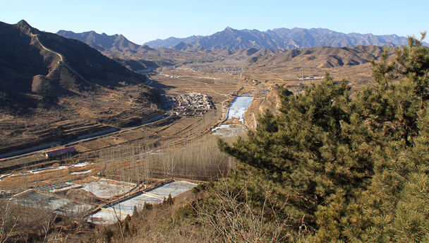A view of valleys and hills in Pinggu District