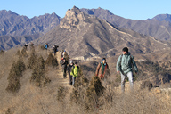 Hikers on the Great Wall, Gubeikou Great Wall loop hike, 2013/12/21
