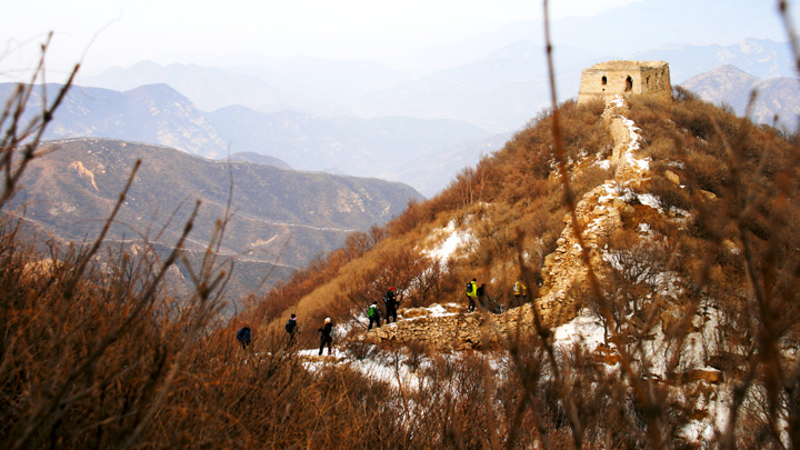 Great Wall in the mountains below the High Tower