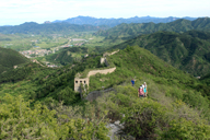 Hiking on the unrepaired section of the Great Wall at Huanghuacheng
