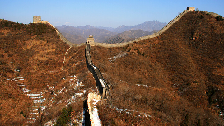 The top towers of the east side of the Huangyaguan Great Wall