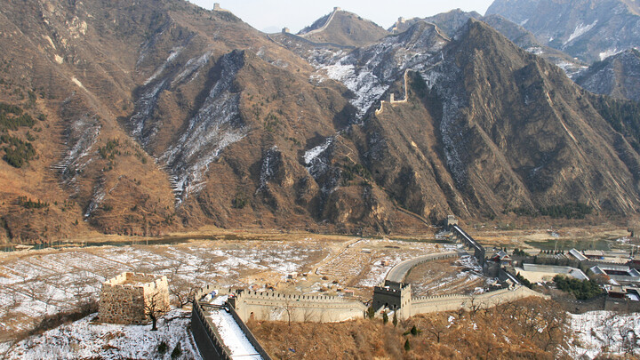 Looking over the pass to the east side of the Huangyaguan Great Wall.