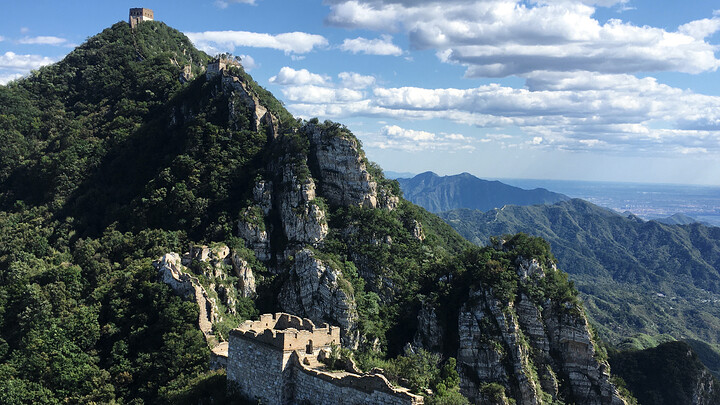 The Great Wall stops at high cliffs at Jiankou