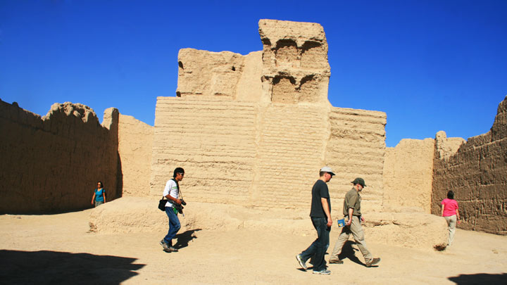 The ruined city of Jiaohe, near Turpan