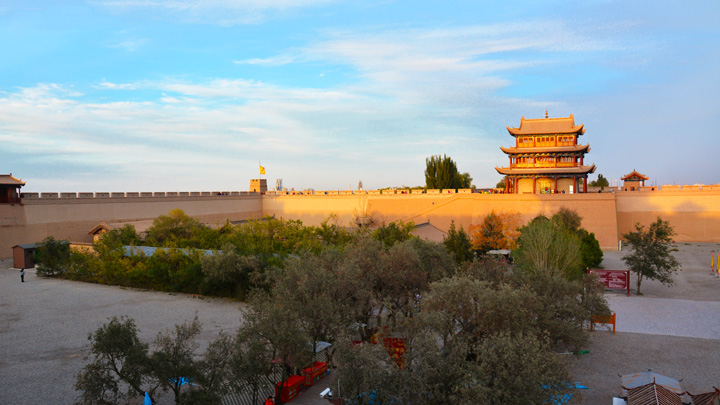 One of the inner courtyards of the fortress at Jiayuguan