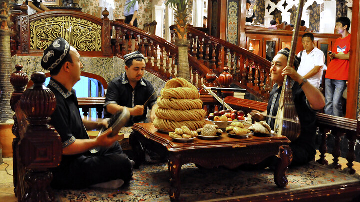The house band in a hotel in Kashgar