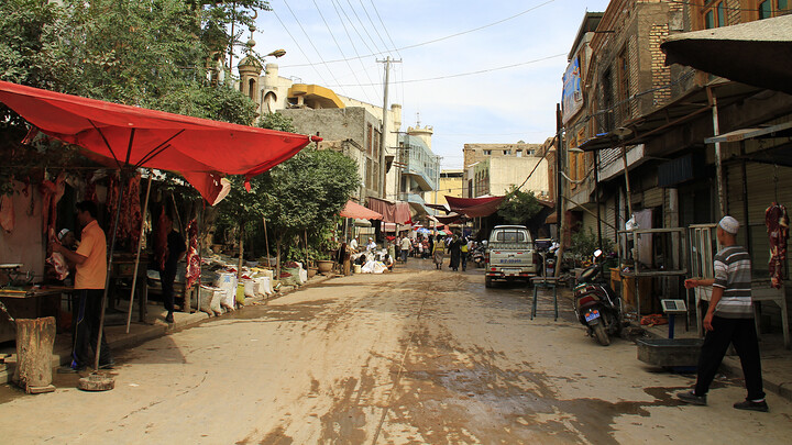 A street scene in Kashgar