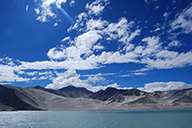 Clear skies over Lake Karakul.