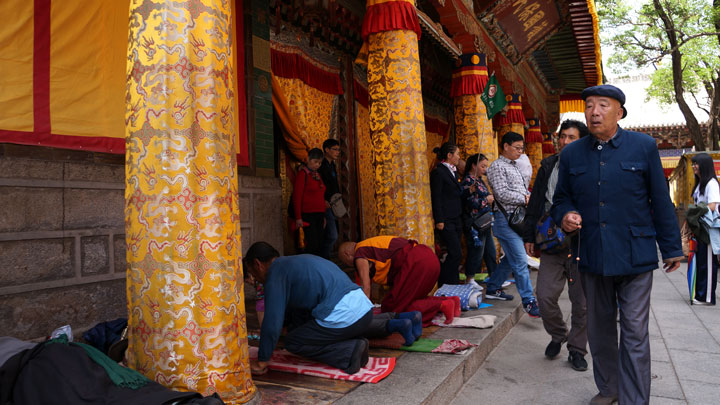 Praying at the monastery