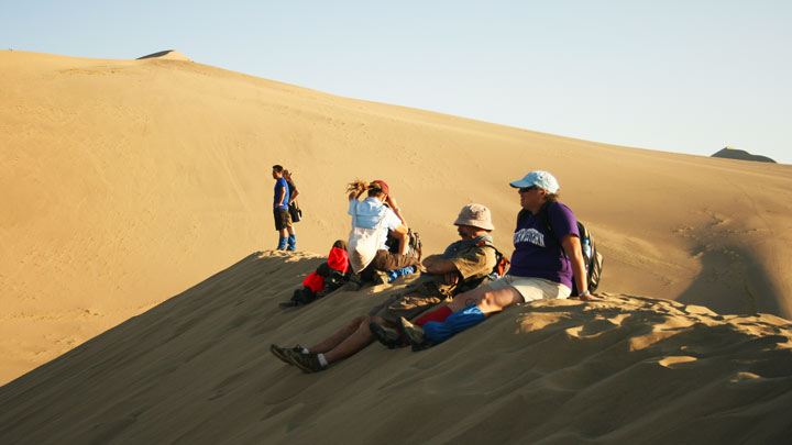 Seeing sunset from the dunes above Crescent Lake