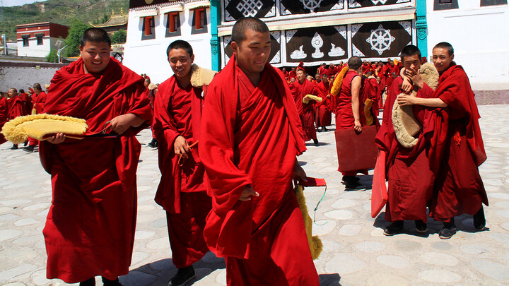 Monks at a monastery