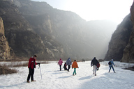 Hikers on the , White River ice hike, 2014/01/19