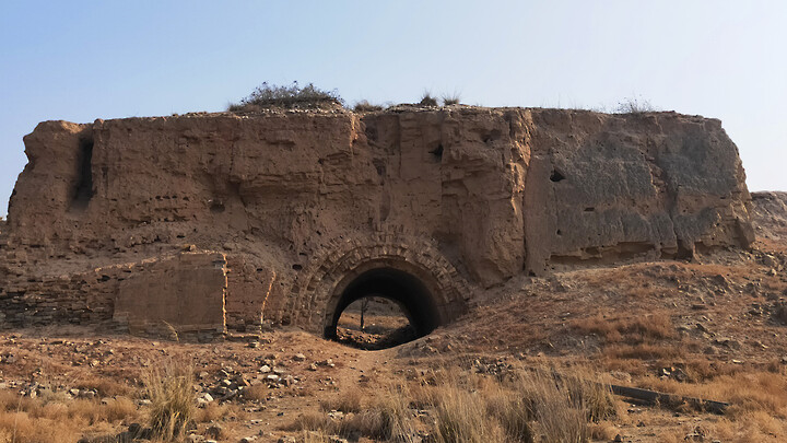 The remains of an old fort in the Great Wall near Yanchi