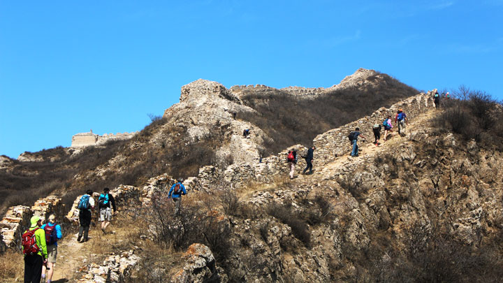 Rough and rocky Great Wall at Zhenbiancheng