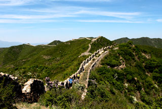 Rough and rocky Great Wall near Zhenbiancheng